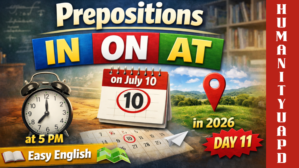 Prepositions In-On-At | Amazing Course | Day 11 (2026) 1 Prepositions In-On-At
